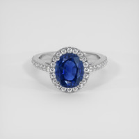 2.77 Ct. Blue Sapphire Ring, 14K White Gold 1
