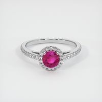 0.70 Ct. Ruby Ring, 14K White Gold 1