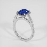 2.77 Ct. Blue Sapphire Ring, 18K White Gold 2