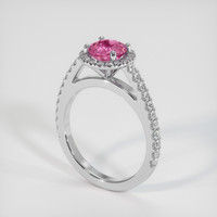 1.23 Ct. Pink Sapphire Ring, 18K White Gold 2