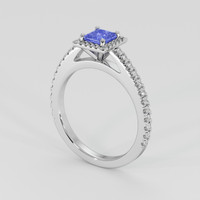 0.58 Ct. Purplish Blue Sapphire Ring, 18K White Gold 2