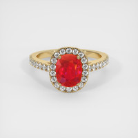 2.14 Ct. Ruby Ring, 14K Yellow Gold 1