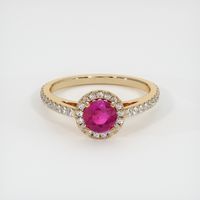 0.70 Ct. Ruby Ring, 14K Yellow Gold 1