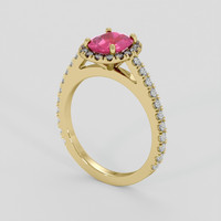 1.65 Ct. Purplish Red Ruby Ring, 14K Yellow Gold 2