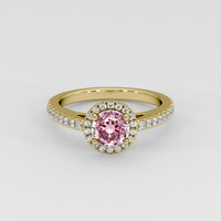 1.09 Ct. Pink Sapphire Ring, 14K Yellow Gold 1