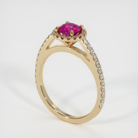 0.70 Ct. Ruby Ring, 18K Yellow Gold 2