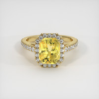 3.05 Ct. Yellow Sapphire Ring, 18K Yellow Gold 1