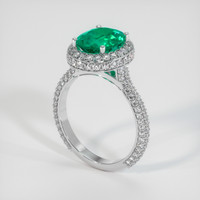 2.10 Ct. Emerald Ring, Platinum 950 2