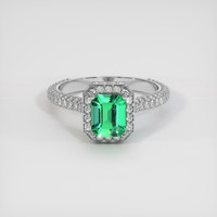 1.04 Ct. Emerald Ring, Platinum 950 1