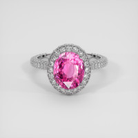 3.09 Ct. Pink Sapphire Ring, Platinum 950 1