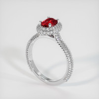 0.83 Ct. Ruby Ring, Platinum 950 2