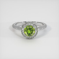 1.03 Ct. Green Demantoid Garnet Ring, 10K White Gold 1