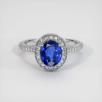 3.04 Ct. Blue Sapphire Ring, 14K White Gold 1