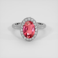 2.50 Ct. Padparadscha Sapphire Ring, 14K White Gold 1