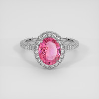 2.02 Ct. Padparadscha Sapphire Ring, 14K White Gold 1
