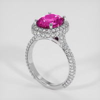 4.03 Ct. Pink Sapphire Ring, 14K White Gold 2