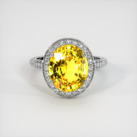 7.92 Ct. Yellow Sapphire Ring, 14K White Gold 1