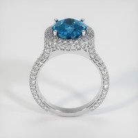 4.33 Ct. Greenish Blue Sapphire Ring, 14K White Gold 3