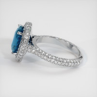4.33 Ct. Greenish Blue Sapphire Ring, 14K White Gold 4