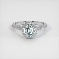 1.06 Ct. Greyish Blue Sapphire Ring, 14K White Gold 1