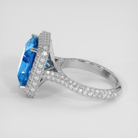 7.72 Ct. Swiss Blue Topaz Ring, 18K White Gold 4