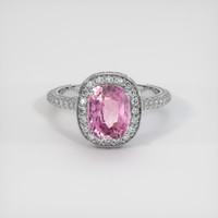 3.25 Ct. Pink Sapphire Ring, 18K White Gold 1