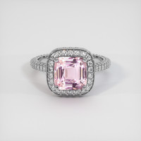 3.50 Ct. Pink Sapphire Ring, 18K White Gold 1
