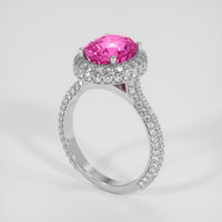 3.09 Ct. Pink Sapphire Ring, 18K White Gold 2