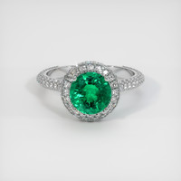 1.57 Ct. Emerald Ring, 18K White Gold 1