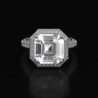 10.15 Ct. Sapphire Ring, 18K White Gold 1