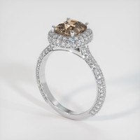 1.59 Ct. Peach Sapphire Ring, 18K White Gold 2
