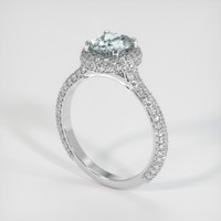 1.06 Ct. Greyish Blue Sapphire Ring, 18K White Gold 2