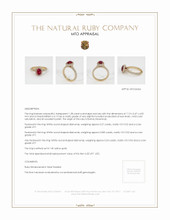 Ruby Ring 1.28 Ct., 14K Yellow Gold Appraisal