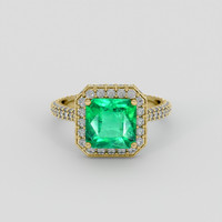 2.09 Ct. Emerald Ring, 18K Yellow Gold 1