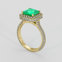 2.09 Ct. Emerald Ring, 18K Yellow Gold 2