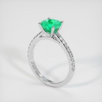 0.97 Ct. Emerald Ring, Platinum 950 2