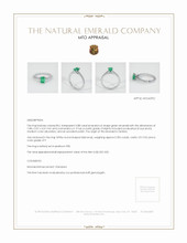 Emerald Ring 0.88 Ct., Platinum 950 Appraisal