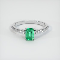 0.88 Ct. Emerald Ring, Platinum 950 1