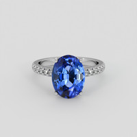 4.23 Ct. Blue Sapphire Ring, Platinum 950 1