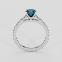 0.93 Ct. Greenish Blue Sapphire Ring, Platinum 950 3