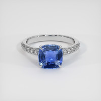 2.05 Ct. Blue Sapphire Ring, Platinum 950 1