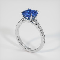 2.05 Ct. Blue Sapphire Ring, Platinum 950 2