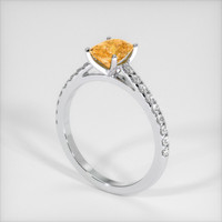 1.16 Ct. Orangish Yellow Sapphire Ring, Platinum 950 2