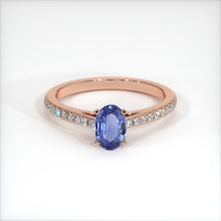0.75 Ct. Blue Sapphire Ring, 14K Rose Gold 1