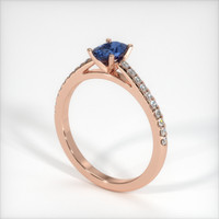 0.75 Ct. Blue Sapphire Ring, 14K Rose Gold 2