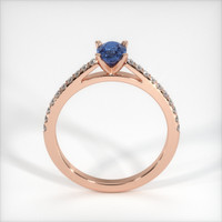 0.75 Ct. Blue Sapphire Ring, 14K Rose Gold 3