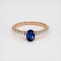 1.03 Ct. Blue Sapphire Ring, 14K Rose Gold 1