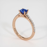 0.38 Ct. Blue Sapphire Ring, 14K Rose Gold 2