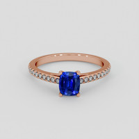 1.04 Ct. Blue Sapphire Ring, 14K Rose Gold 1