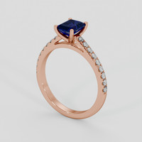 0.98 Ct. Blue Sapphire Ring, 14K Rose Gold 2